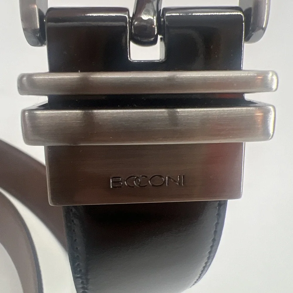 Boconi Men's Black/Brown  Reversible Leather Dress Belt Size 42/105